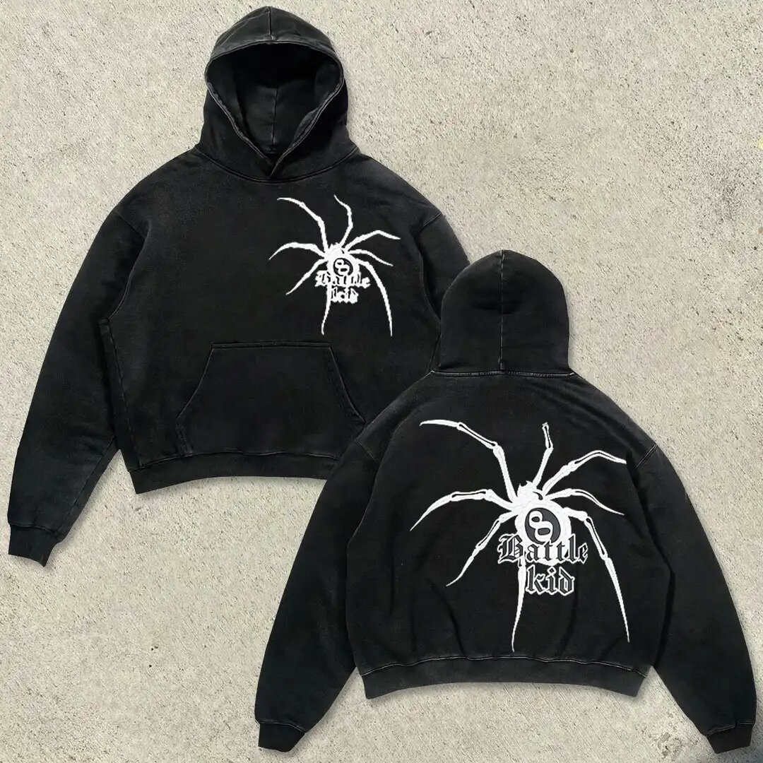 Harajuku letter print Oversized Hoodie Y2k Goth Hoodies Women Streetwear Tops Sweatshirt grunge Clothes Men Clothing Designer