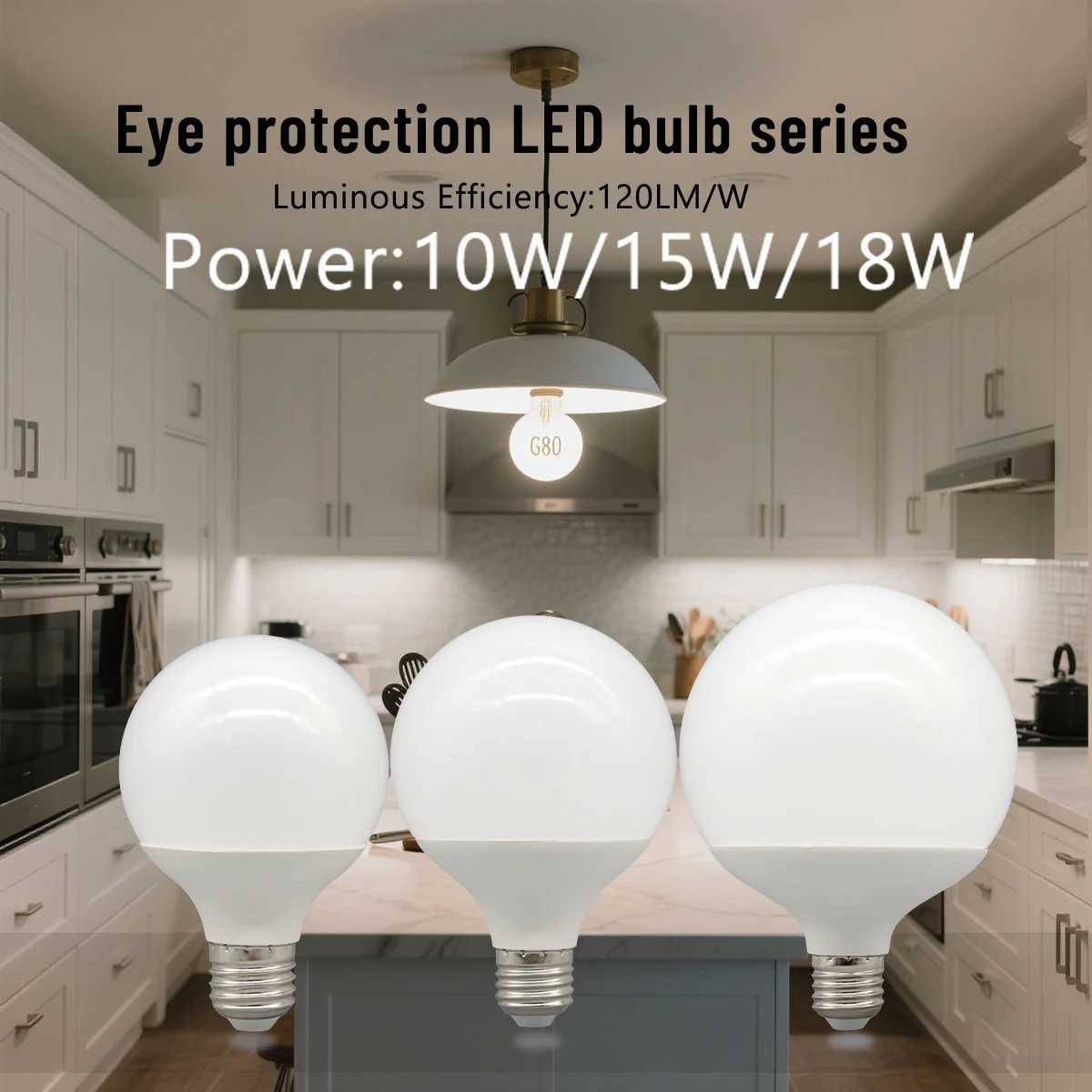 16PCS Energy Saving Global LED Bulb E27 10W 15W 18W AC 220V 120V G80 G95 G120 Light Lampada Ampoule led Lamp Vanity Light Bulbs C250917