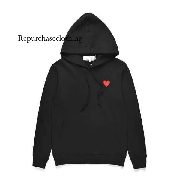comme de gracons hoodie 2025 new luxury designer high quality mens womens zipper hooded play high street loose pullover small red heart sweater hoodie 5aa