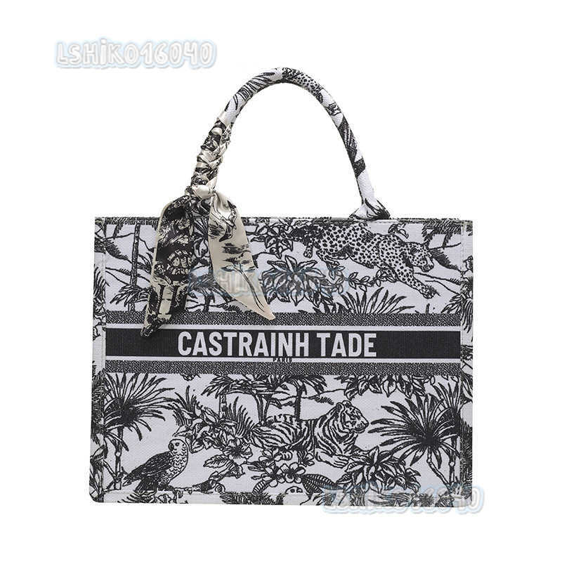 Womens Bag 2025 New Fashion Embroidered Large Capacity Shoulder Bag Silk Scarf Commuter Handbag Tote Bag H250916