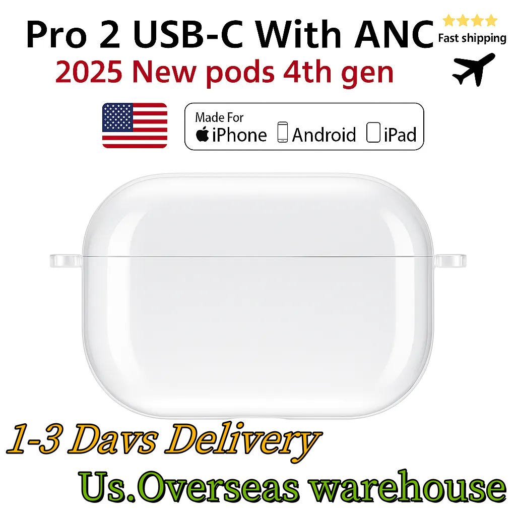 USA Stock for Apple AirPods 4 Pro 2 USBC 3rd Airpod Earphones airpod pro 3 Solid Silicone Protective Headphone Cover Apple Wireless Charging Box Shockproof 3nd Case