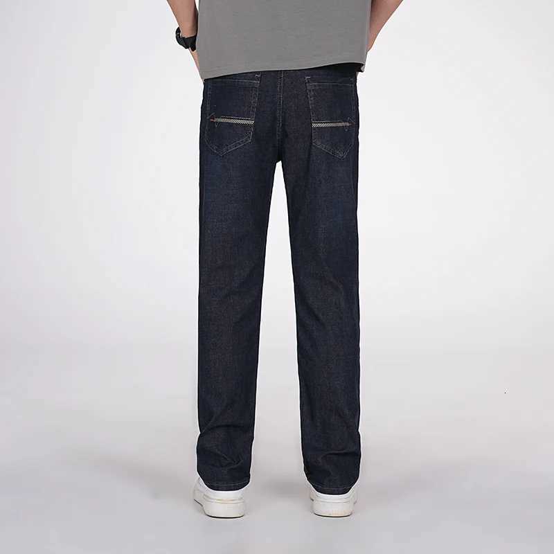 Mens Light Business Slim Fit Elastic Fabric Black Jeans 2025Autumn Winter High End Stretch Fabric Casual Long Pants Plus Size 40Z250917