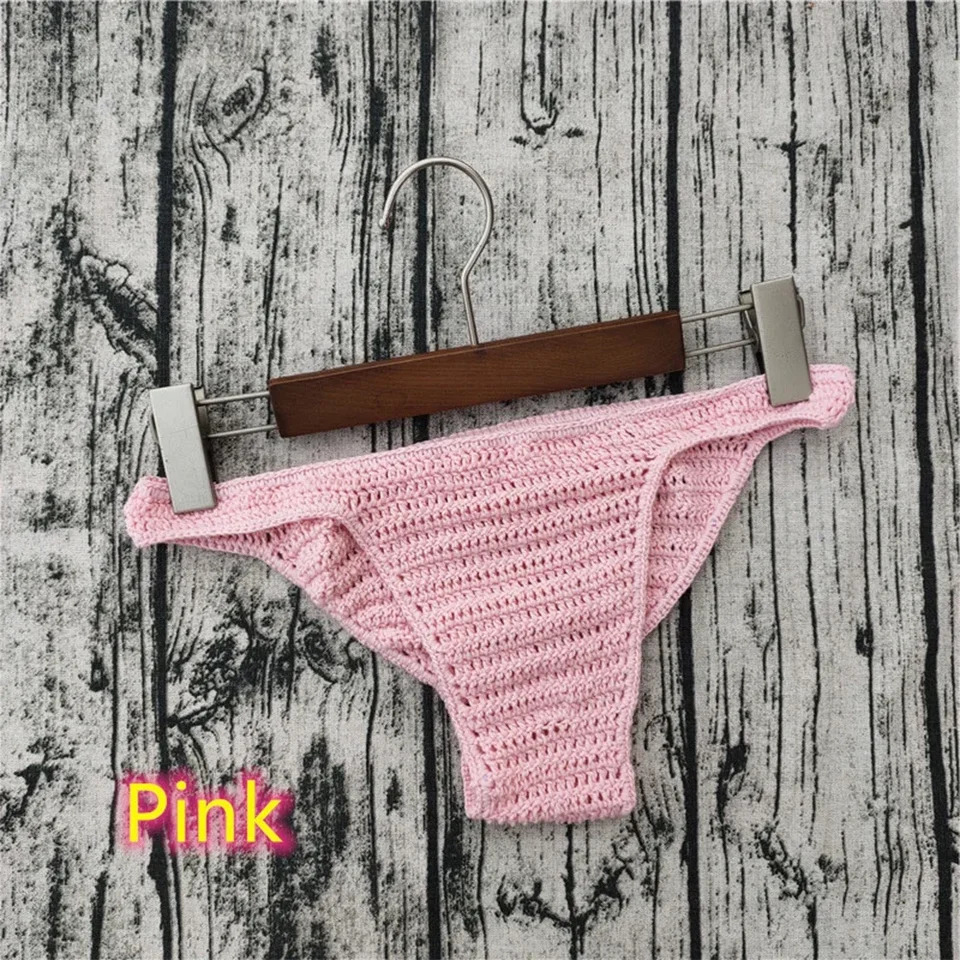 Sexy Men Women Breathable Knit Briefs Underwear Pump Man Hand Crochet Gstring Swimming Sunbathing Underpants Panties 250917