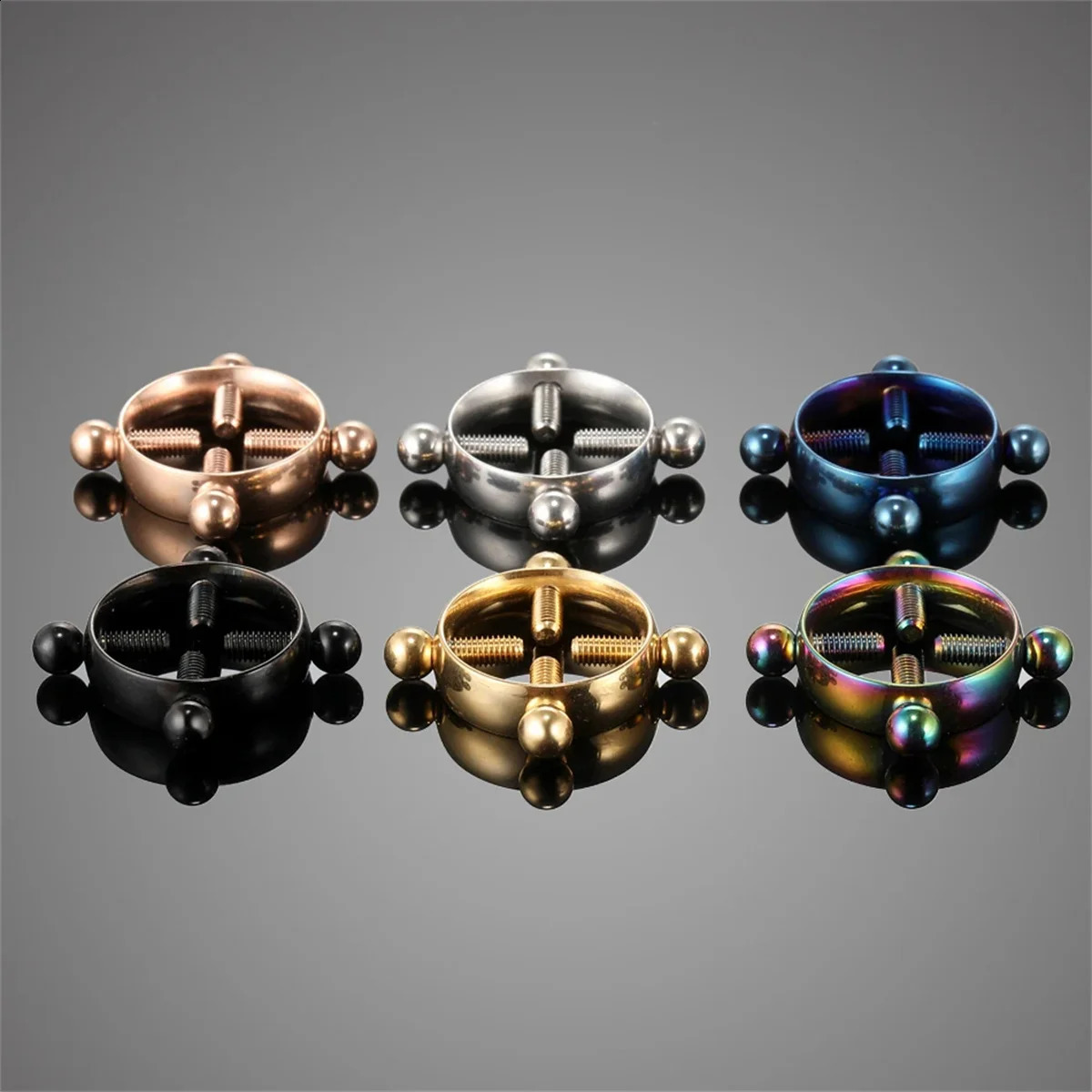 1Pair Fashion Stainless Steel Adjustable Nipple Ring For Women Various Colors Clip On Rings Piercing Jewelry 250916
