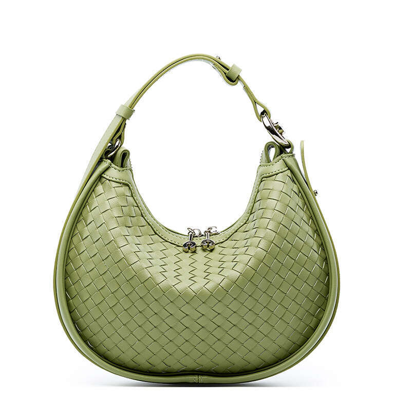 New Niche Cowhide Woven Handbag Fashion Underarm Women's Single Shoulder Crossbody Crescent Bag B3