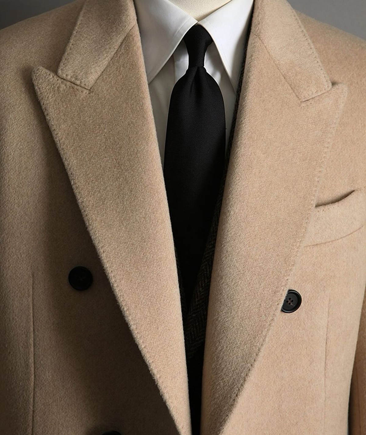 Classic Customized Men Long Coat One Piece Double Breasted Wool Blend Winter Overcoat Wedding Party Tuxedos - view 3
