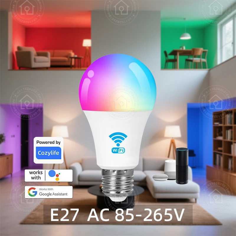 E27 Smart Bulb Cozylife Wifi LED Light Bulb 9W 110V 220V RGB Lamp APP Control Timer Dimmable Music Sync Work With Smart Life C250917