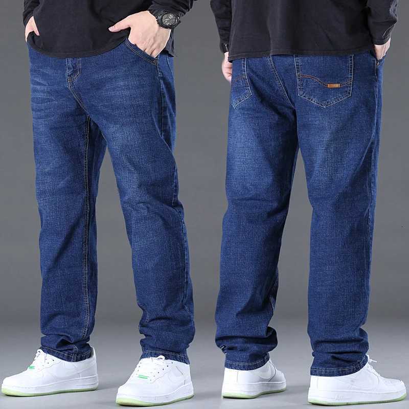 Mens Jeans Pants Big Size 50 High Stretch Denim Fabric Large Size Pants for 45150kg Jeans Hombre Wide Leg Jeans Pantalon HommeZ250917