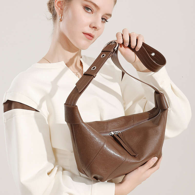 Top Layer Cowhide Spring New Genuine Leather Light Luxury High-End Niche Fashion Single Shoulder Crossbody Underarm Bag For Women B3