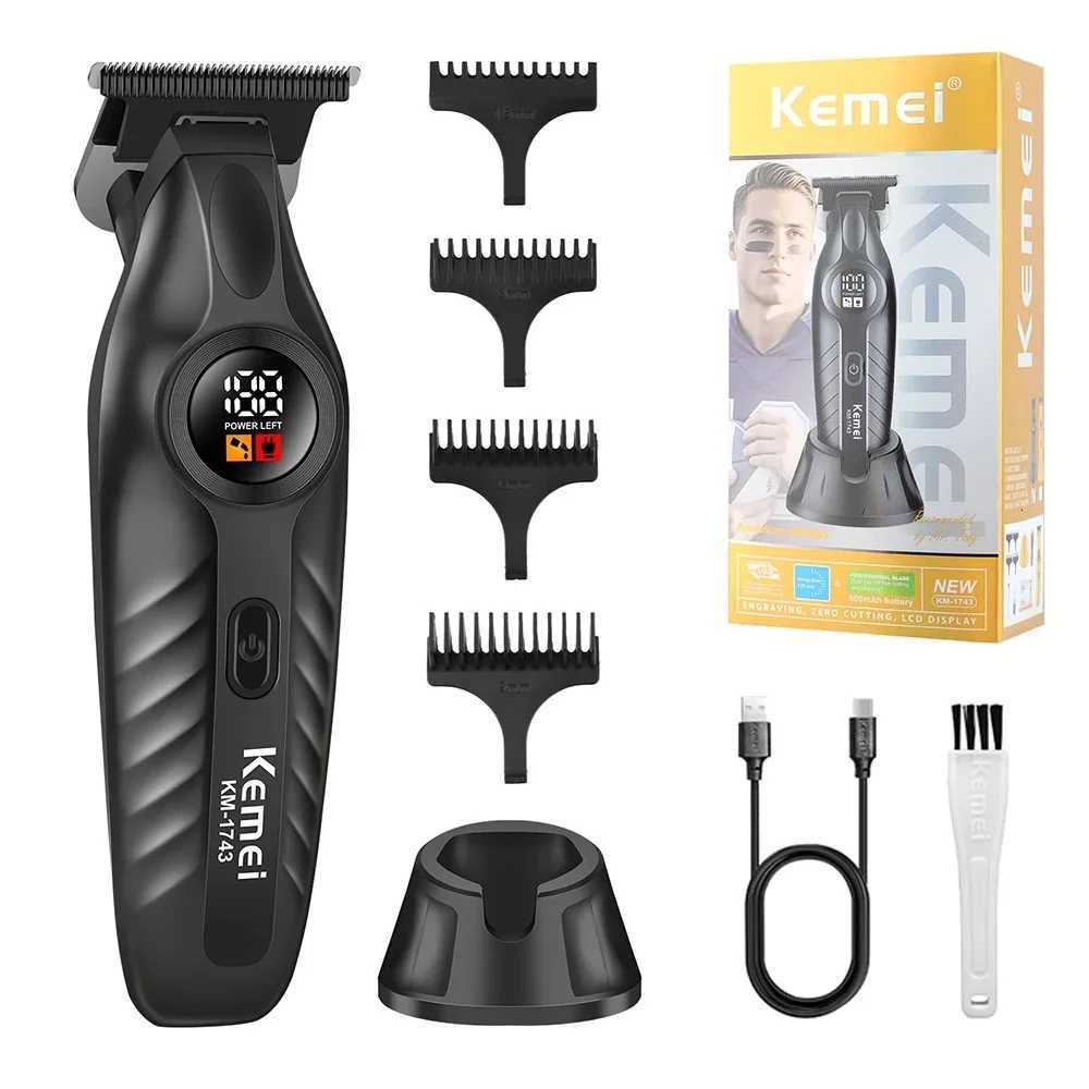Kemei Electric Hair Trimmer Zero Gapped Edgers Hair Clipper Cordless Rechargeable Finish Hair Cutting Machine Men Beard Trimmer F250916