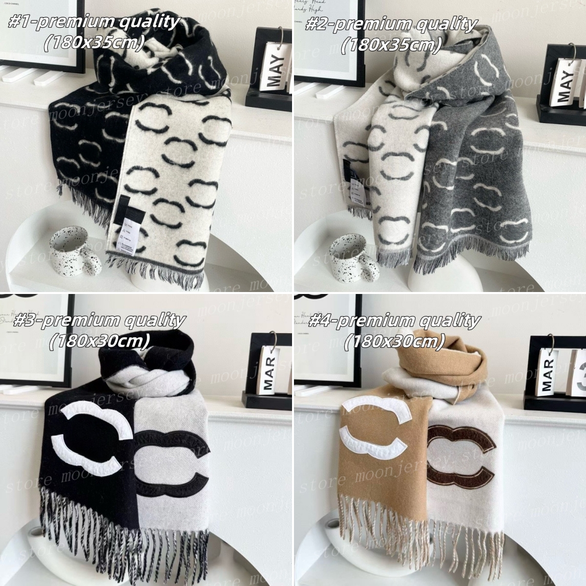 (go off picture not the description) 10A Premium Designer Scarves Women's Colorful Wraps Luxury Festival Gifts Wool Scarf 32808