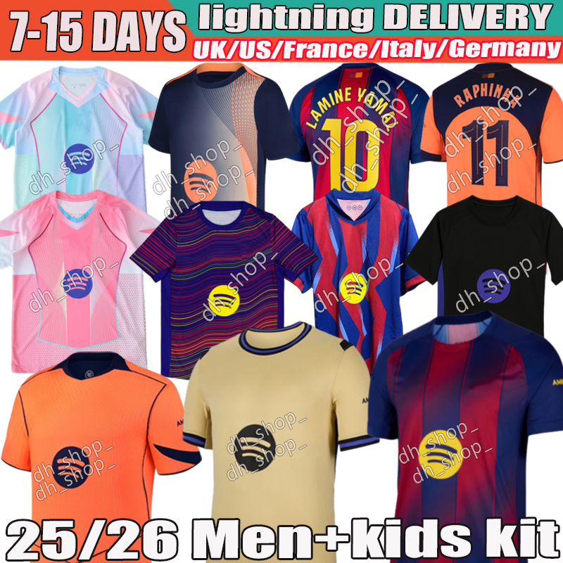 XXXL 4XL 25 26 Barcalona #10 LAMINE YAMAL Soccer Jerseys RAPHINHA PEDRI GAVI LEWANDOWSKI RASHFORD F. DE JONG FERRAN OLMO FERMIN KOUNDE 2025 football shirt mens kit kids