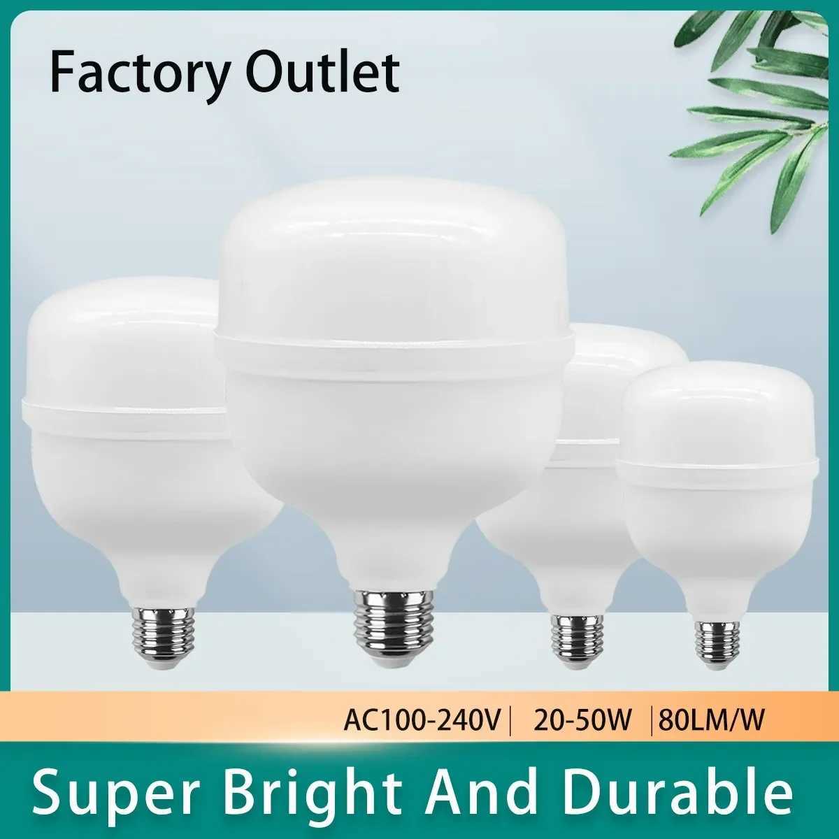 5pcs Super bright LED Bulb 50W 20W 30W 40W AC110V 220V E27 LED lamp Bulb LED Pillar Light Bombilla Lighting Lamp For the kitchen C250917