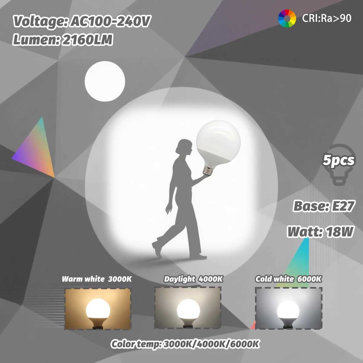 6PCS G80 G95 G125 Milky Bulb E27 10W 15W 18W CRI90 LED Light Bulb AC110V 220V Globe Ball Bulb Cold Warm White Lampada LED Lamp C250917