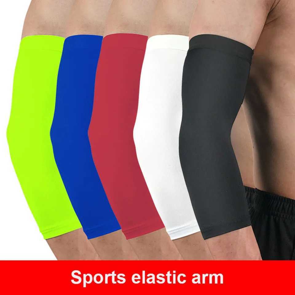 1PCS Running Man Sports Basketball Arm Sleeve Cycling Compression Arm Warmers Elbow Protector Pads Support For Men J250917