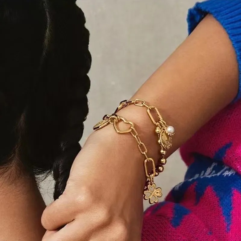 Fashionable Luxury Necklace Bead Bracelet Classic Women's Pure Silver Bracelet Birthday Christmas Gift Jewelry