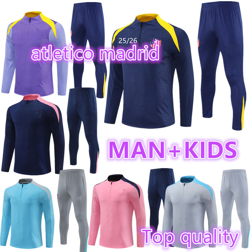 25 26 kids atletico mMadrid tracksuit soccer man training suit adult kit 2024 2025 2026 GRIEZMANN men football tracksuits sportswear chandal futbol survetement