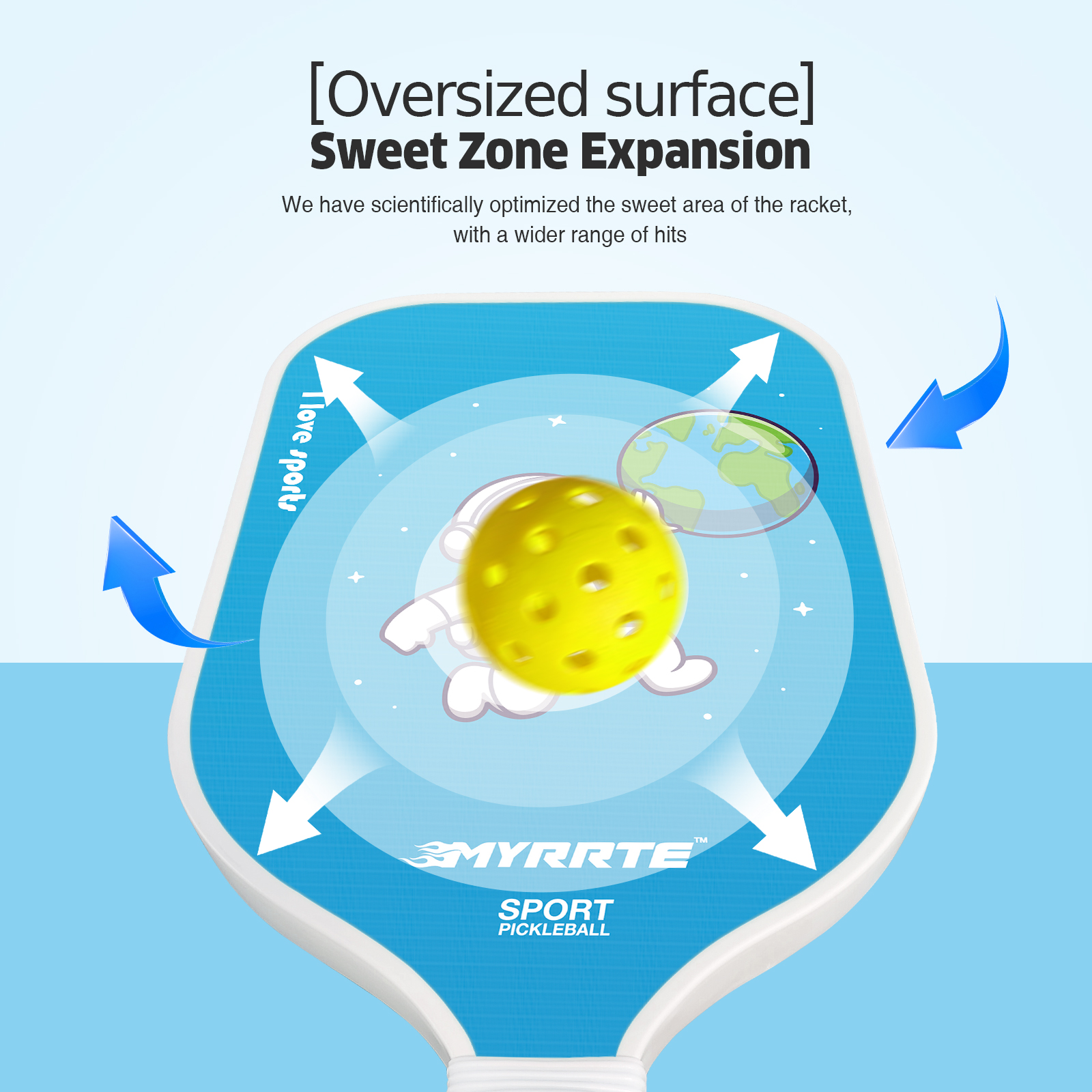 Easy-to-Use Kids Pickleball Paddles Set of 2, Fiberglass Material with Comfortable Grip, reduces Arm Fatigue for Young Players