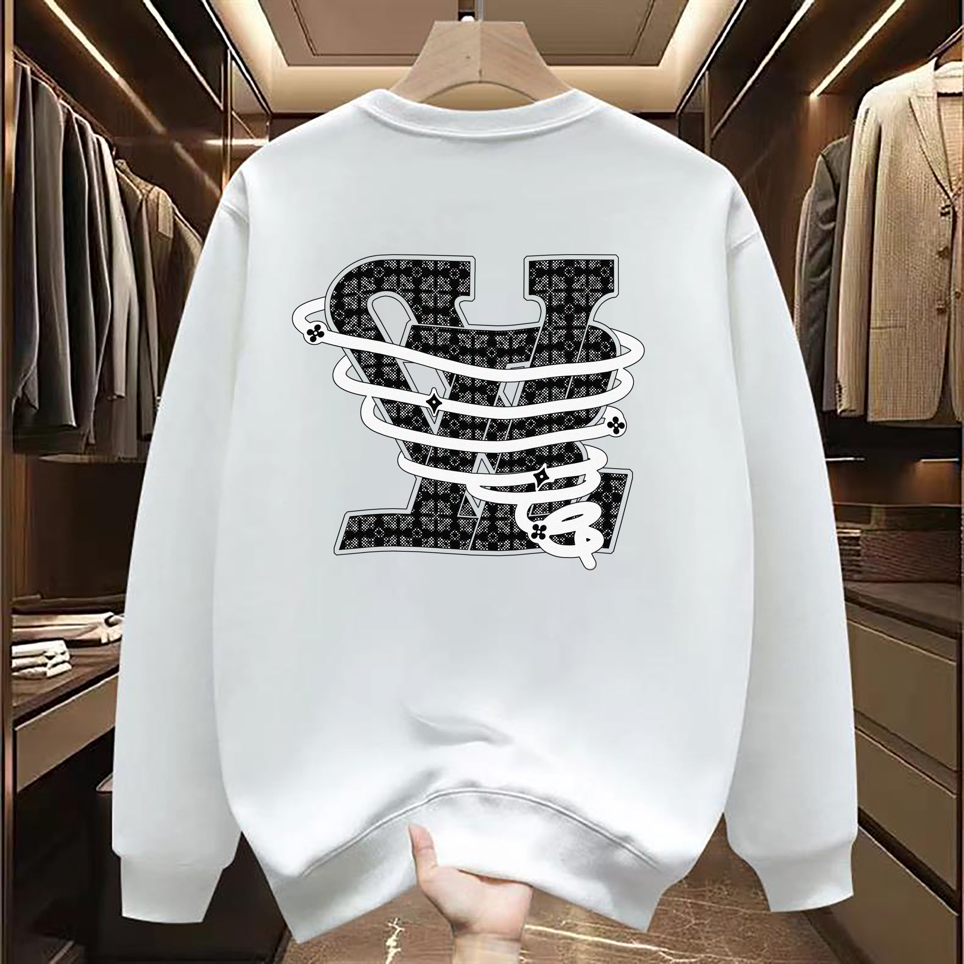 Designer Men Crewneck Sweatshirt Classic Streetwear Pure Cotton Thicken Breathable Loose Oversized Daily Casual Trendy Women Crewneck Sweatshirt