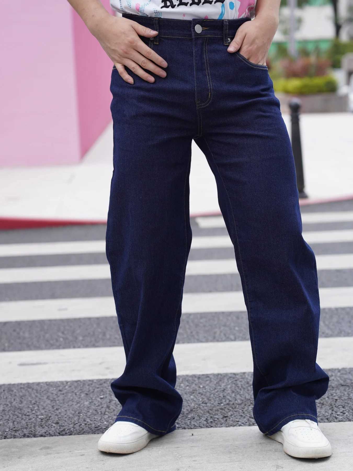 Versatile casual stretch fabric summer new style mens jeans classic blue color On sale with free shipping In stockZ250917