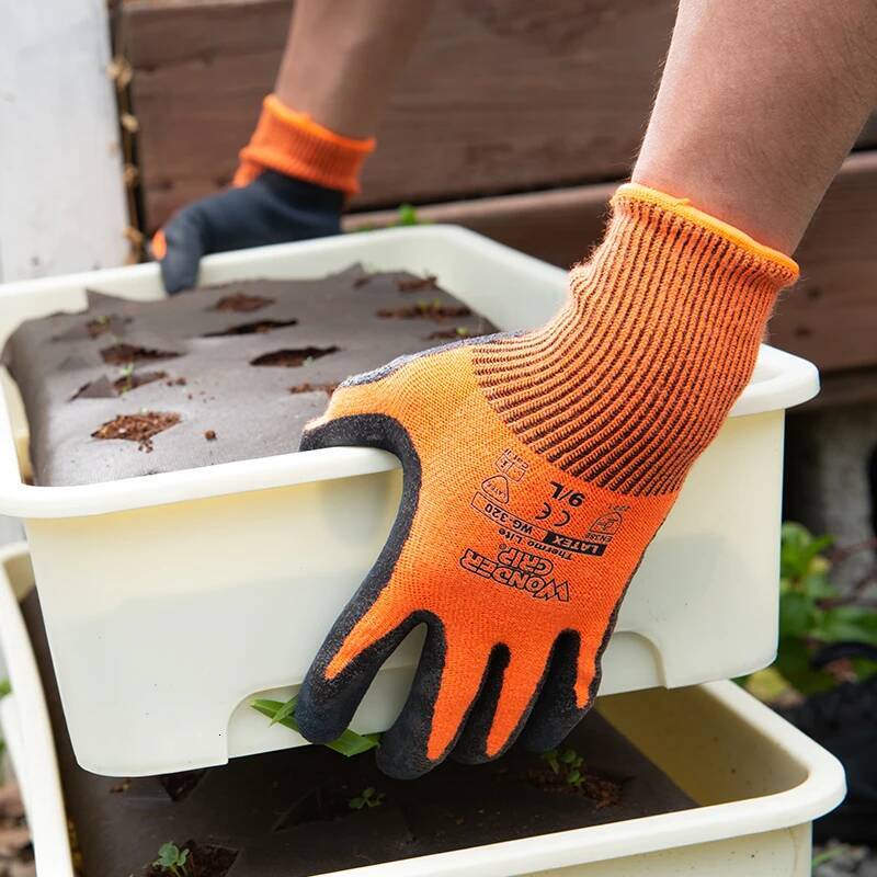 Wonder Grip Thicken Garden Working Coldproof Work Double Layer Latex Coated Protection Gardening Gloves ddmythur