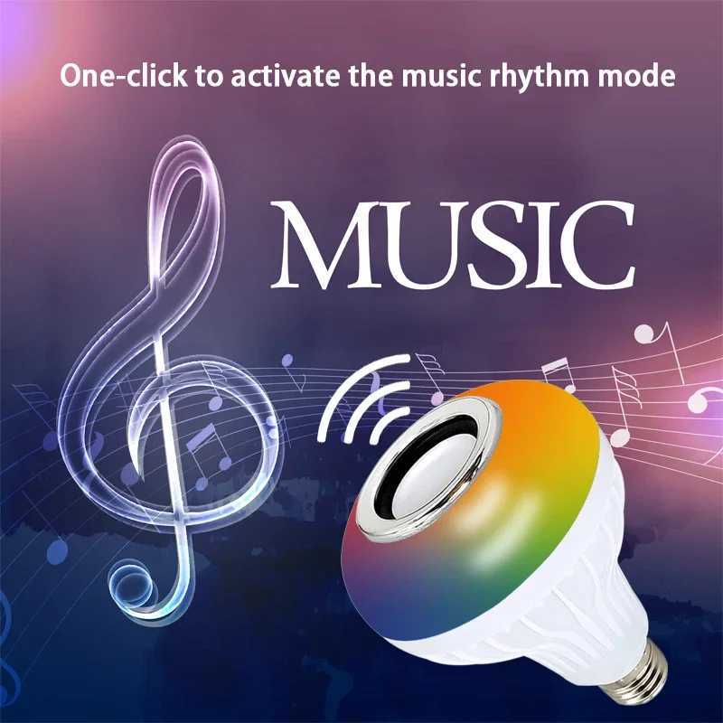 E27 12W LED Infrared RGBW Music Bulb with Remote Control Color Adjustment Music Player Indoor Bedroom Mood Light C250917