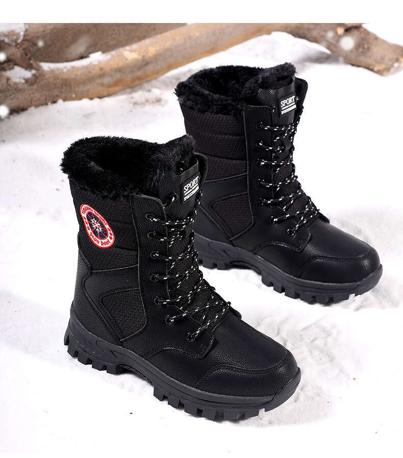 New Designer Boots Middle Boots Women's Shoes Winter Rain Boots High Top Lace-Up Thick-Soled Waterproof Fashion Outdoor Hiking Snow Boots