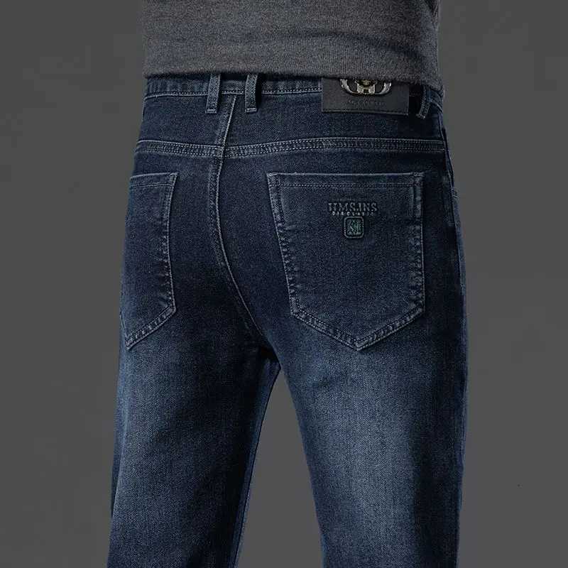 Business Mens Clothing Stretch Jeans Autumn New Straight Casual Regular Classic Fashion Denim Trousers Male Pants Man PantsZ250917