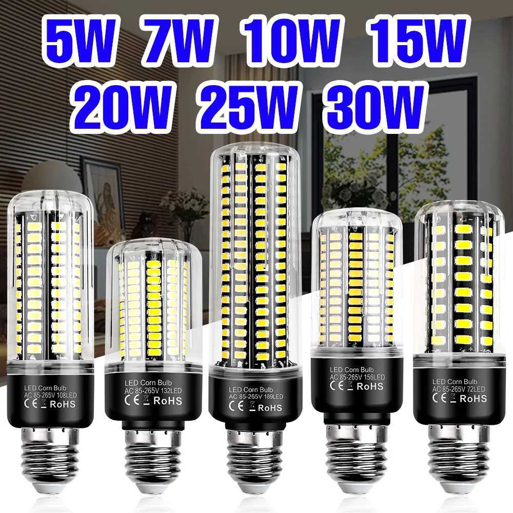 30W LED Bulb E27 Corn Lamp E14 Ceiling Light AC220V Chandelier Bulbs B22 No Flicker For Home Living Room Lighting ColdWarm 110V C250917