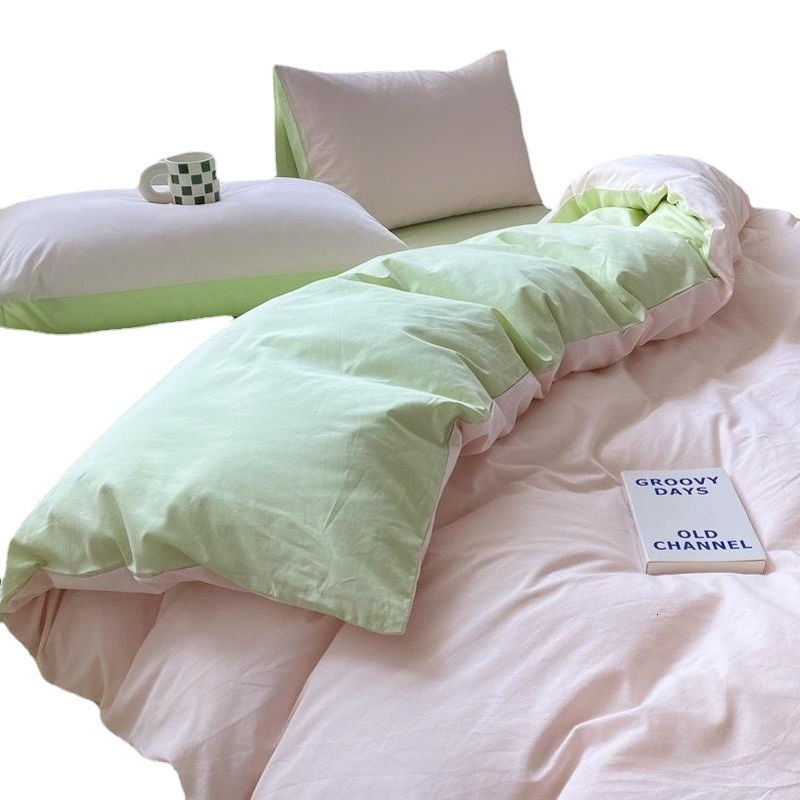 Nanjiren Four-Piece Solid Color Sheet Duvet Cover Student Dormitory Single Double Bed Three-Piece Bedding Set Y260124