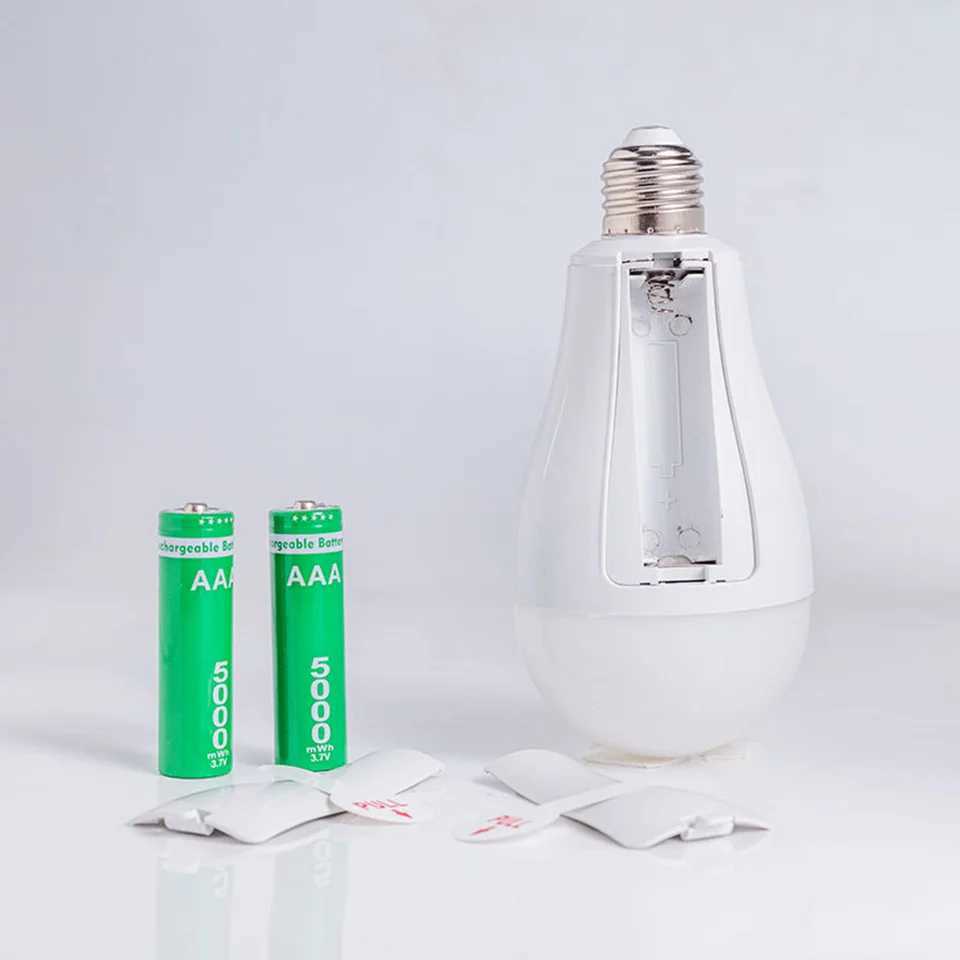 LED Bulb Light Smart Charging Chip Power Failure Emergency Home 18650 Battery FlickerFree with Hook Detachable Emergency Bulb C250917