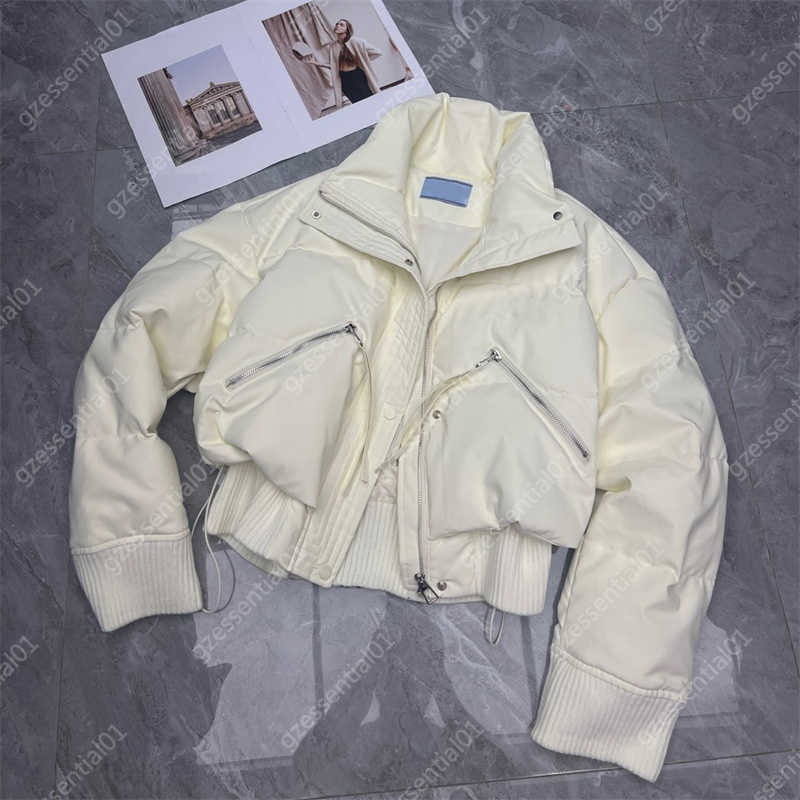 Luxury Designer Women Waterproof Duck Down Short Parka Winter Hooded Parker Jacket Doudoune Femme