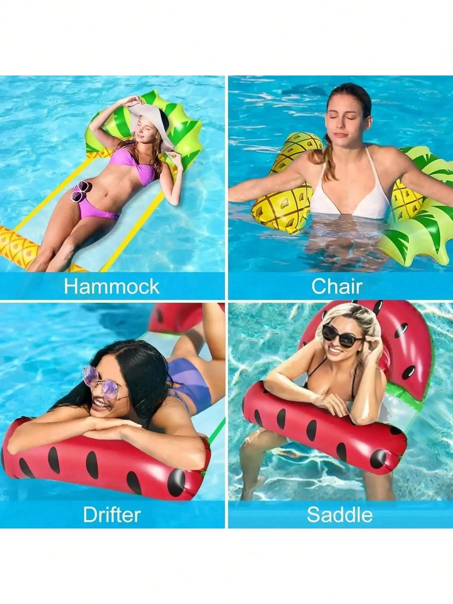 Summer Foldable PVC Inflatable Floating Row Swimming Pool Water Hammock Air Cushion Bed Water Sports Water Bed Can Lie or Sit 250917