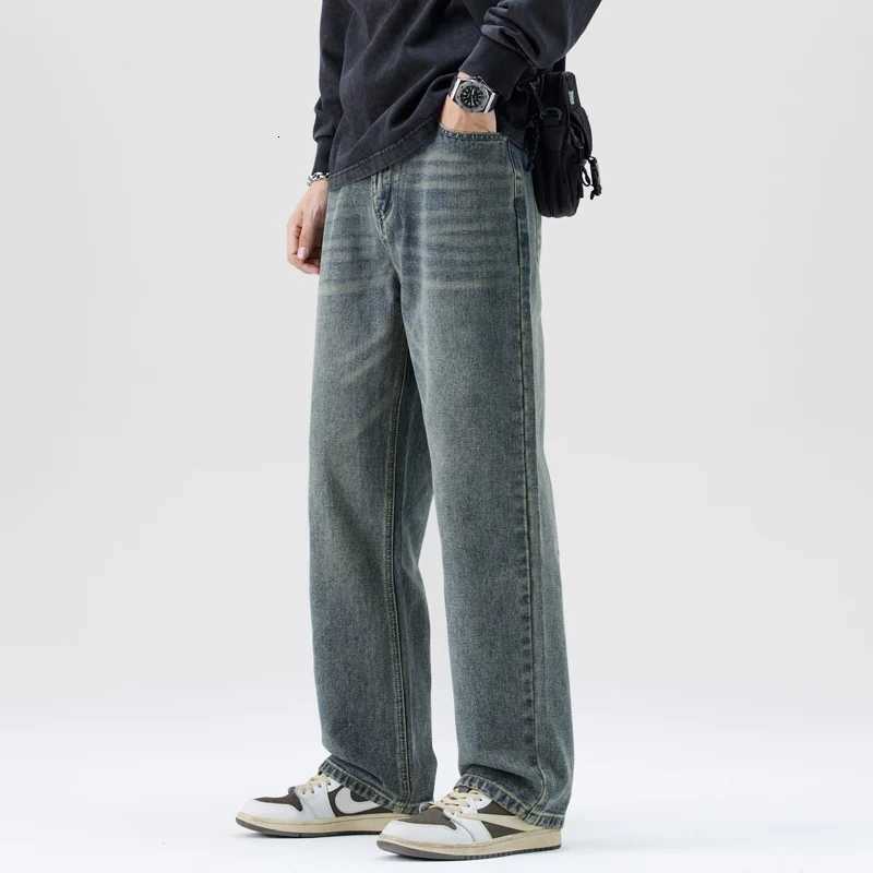 Retro Jeans N 2025 Mens New Loose Leg Straightleg Fashionable Brand Casual Autumn and Winter Pants MenZ250917
