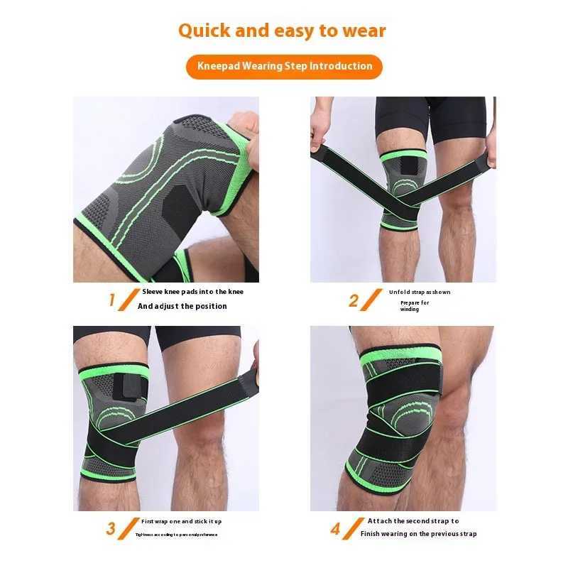 Compression strap wrapped knee pads for basketball running fitness cycling knitted sports compression and breathability J250917