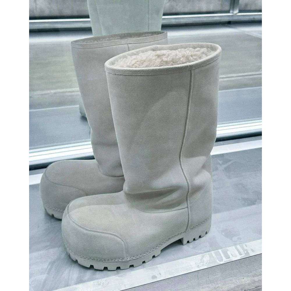 New Long Tube Snow Women with Big Head Comfortable Winter Boots Women's Thick Warm Cotton Shoes for Female