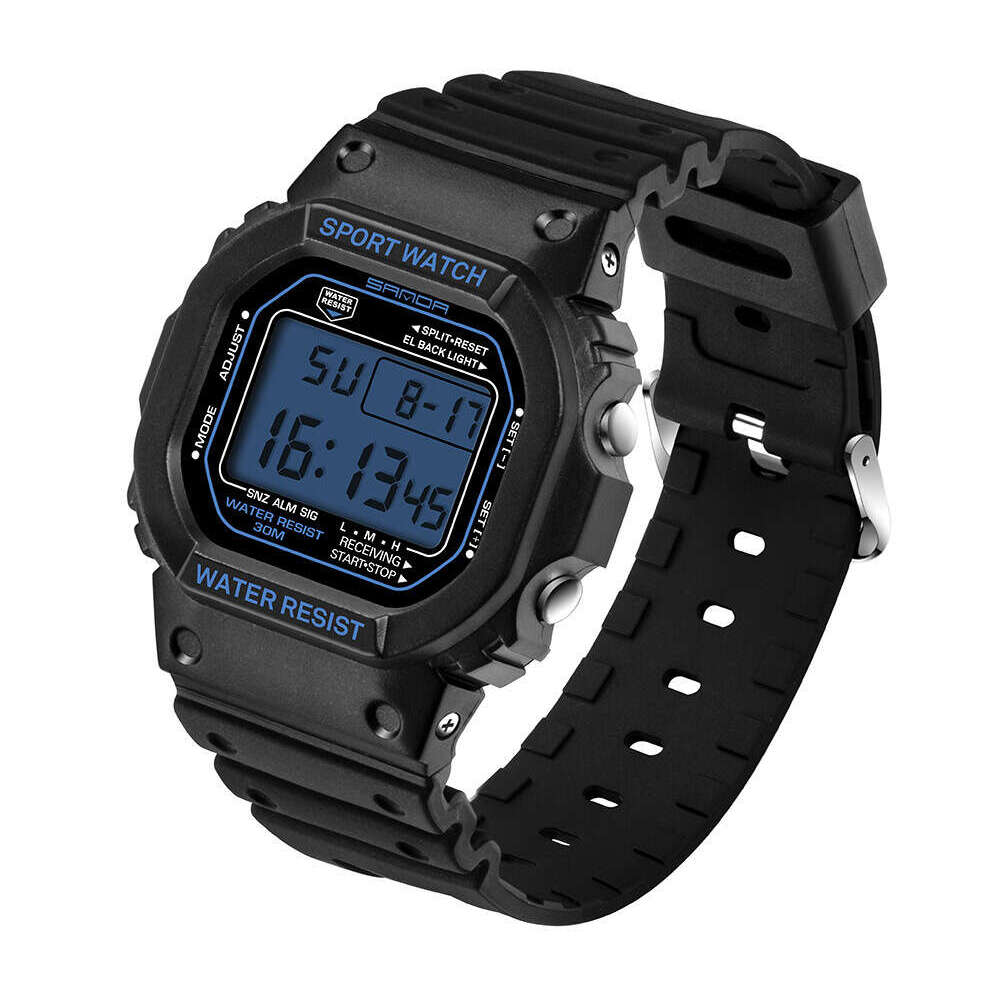 DHgargets Sanda Multifunctional Electronic Men and Women Sports Watch Waterproof Luminous Student fashion Wristwatch