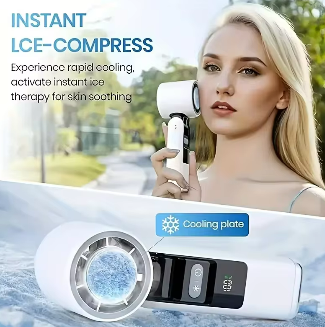 K801 Ice-Cool High-Speed Handheld Fan Minifan Portable Foldable Digital Display USB 100 Speeds for Outdoor/Desktop