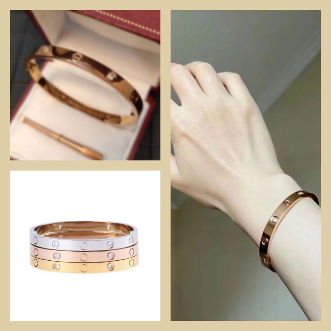 Designer Bracelet Unisex Luxury Bracelet Jewelry Charm Bangle Rose Gold 18K Diamond-Inlaid bangle Elegant bride bracelet open type Wedding fashion Accessory