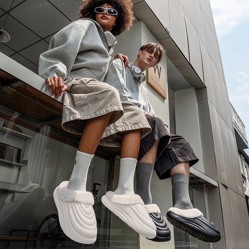 male cotton slippers wear nonslip waterproof mao mao slippers at home indoor padded warm cotton mop in winter