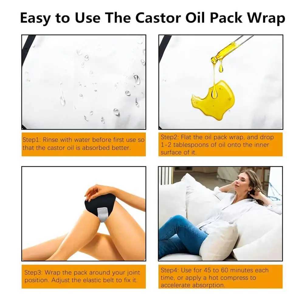 Flannel Castor Oil Pack Wrap with No Oil Leakage and AntiSlip for Knee Elbow Joints Reusable Castor Oil Compress Pads Wraps J250917