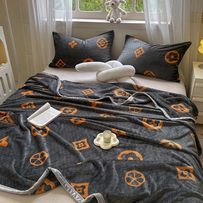 Digital Printed Flannel Nap Airplane Office Air Conditioning Cover Blanket