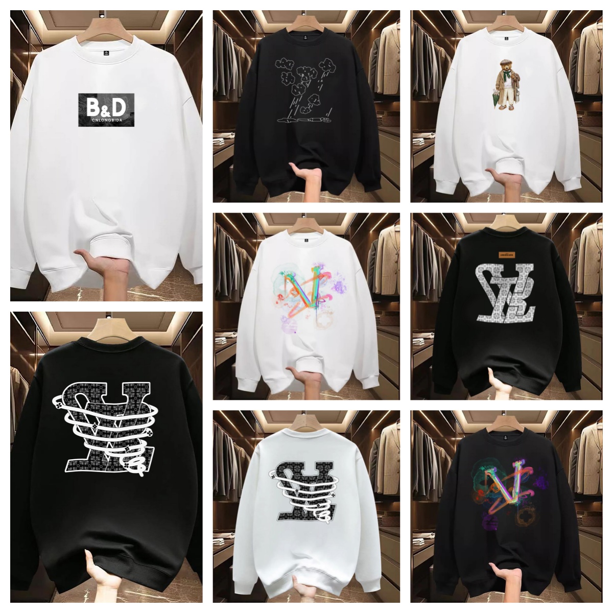 Designer Men Crewneck Sweatshirt Classic Streetwear Pure Cotton Thicken Breathable Loose Oversized Daily Casual Trendy Women Crewneck Sweatshirt