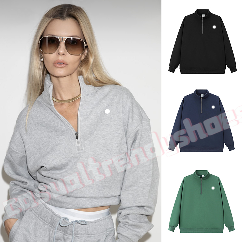 Yoga Hoodies Sports Hoodie Stand Up Collar Sweatshirts Men Women 1/4 Zip Pullover Outfits Sweatshirts 3D Silver on Chest Loose Long Sleeve Sweatwear Unisex Casual Top