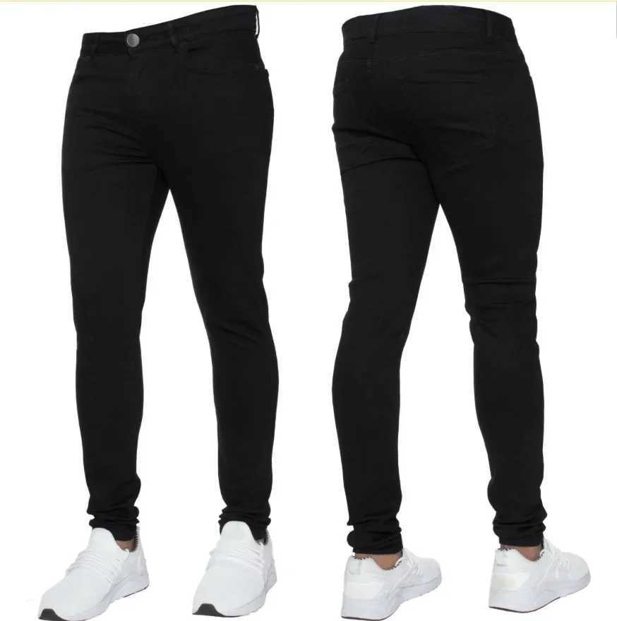 Spring Autumn Business Men Jeans Casual Straight Stretch Fashion Classic Black Sky Blue Grey Work Denim Trousers Brand ClothingZ250917
