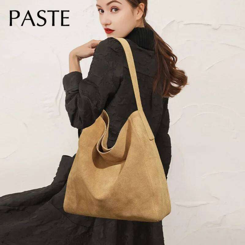 Designer bag 52 Customized for Individuals Large Capacity Winter Tote High Class Matte Suede Wool Women Handbag Coffee Kakhi Travel Shoulder Bag