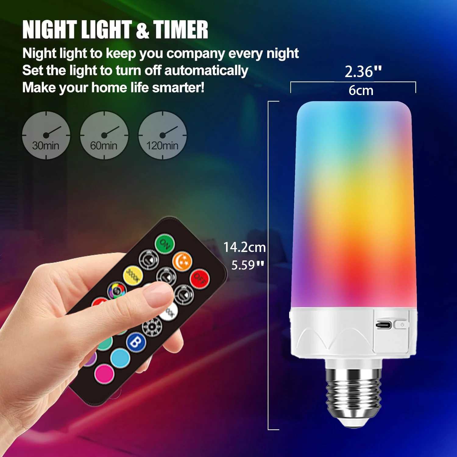 Rechargeable Emergency Light Bulb with Remote Color Changing Battery Powered USB LED Bulbs 12 RGB Color Dimmable E27 for Power C250917