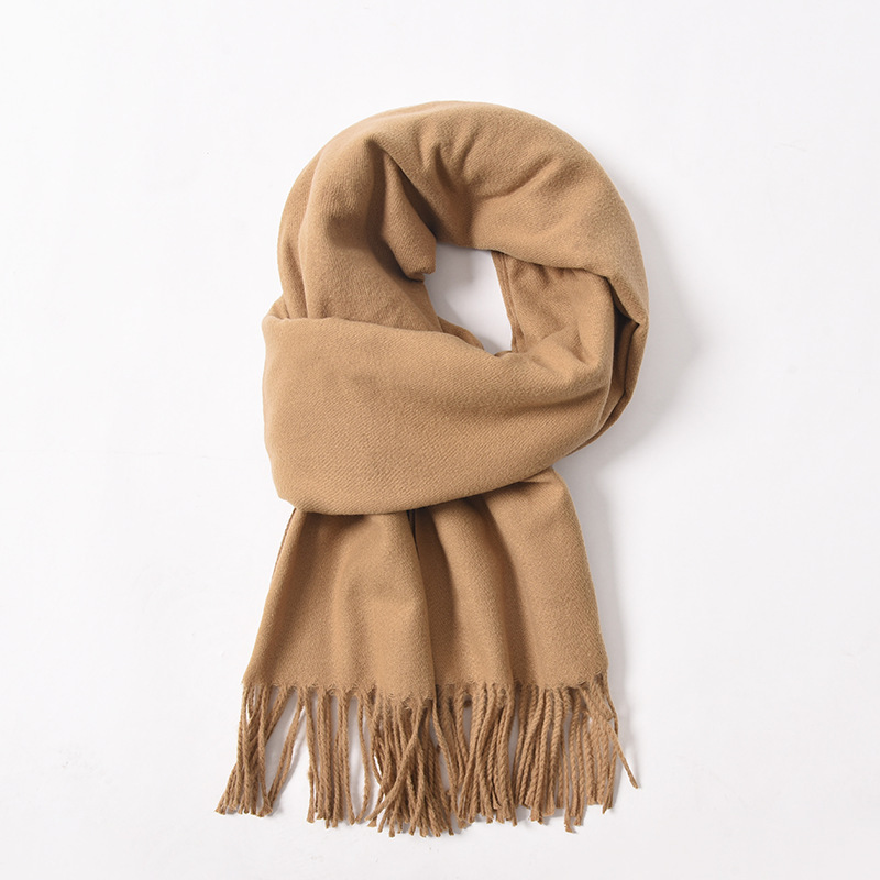 K1938 Japanese Mori girl style cotton and linen scarf women's autumn and winter solid color literary long thin versatile scarf
