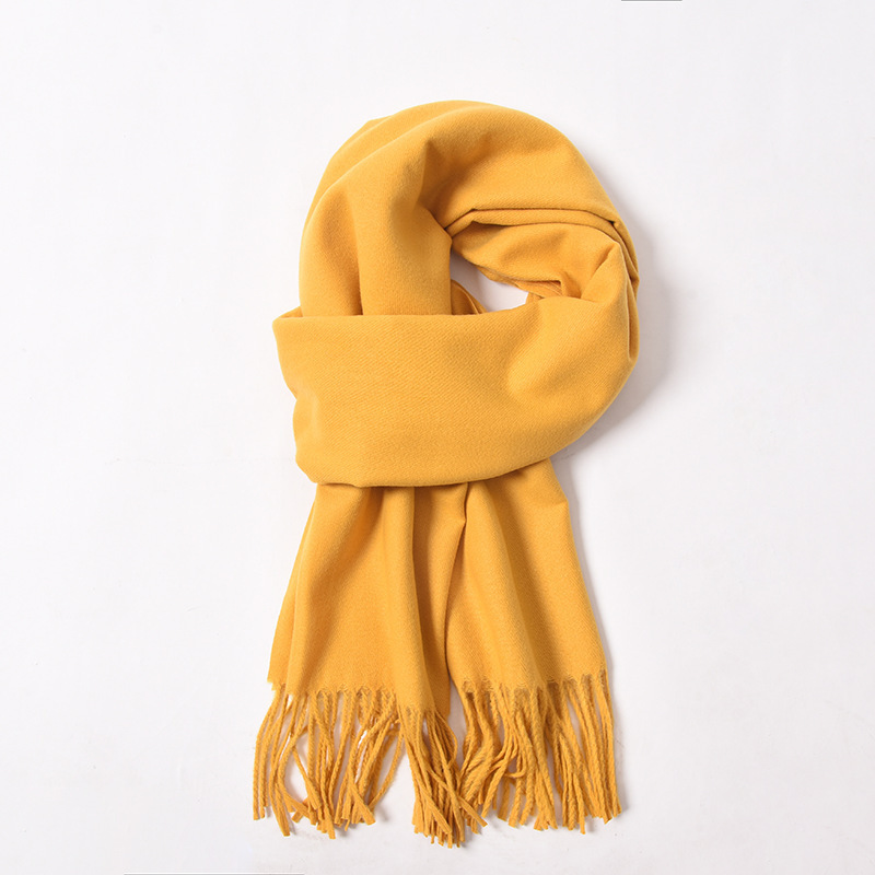 K1938 Japanese Mori girl style cotton and linen scarf women's autumn and winter solid color literary long thin versatile scarf