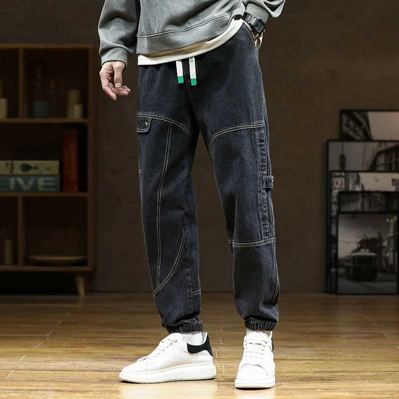 Spring Autumn Jean Men Elastic Waist Harem Hiphop Denim Pant Male Street Fashion Big Size Loose Fit Baggy Jogger Cowboy TrouserZ250917
